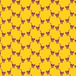 Cats_Purple Deep on Yellow Deep_MEDIUM_3x3_(wallpaper 4x4)