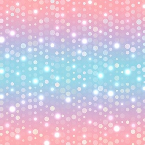 Pink to Blue Ombre Polka Dots  | Pastel Unicorn Colors Sequins (Shortest 1/2 yard ombre repeat)