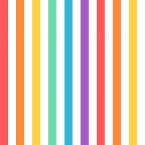 Rainbow Lines On White Fabric, Wallpaper and Home Decor