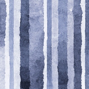 Watercolor Stripes In Neutral Navy And Denim Colors