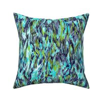 Patterns in the sand, textured painterly abstract 12” repeat turquoise, green ,white, indigo