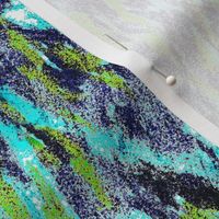 Patterns in the sand, textured painterly abstract 12” repeat turquoise, green ,white, indigo