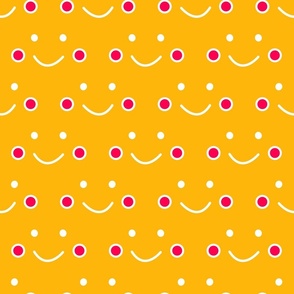 Happy underwater life - bright smile - white coral on yellow - Fisch and Friends Collection (small)