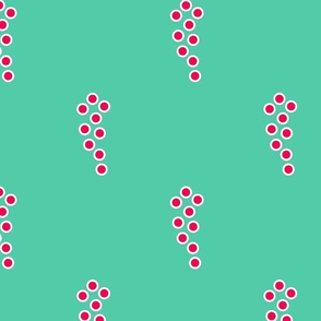 Dotted like grape - white coral on mint - Fisch and Friends Collection (medium)