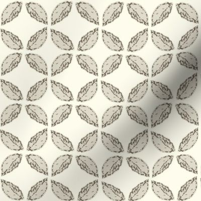 cream and beige geometric leaves S