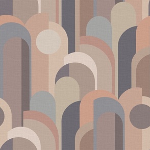 Abstract Cityscape peach grey beige