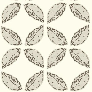 cream and beige geometric leaves L 