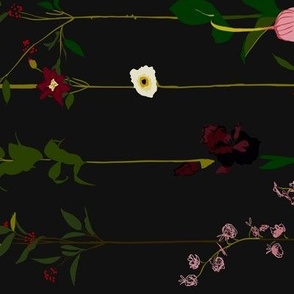 Floral Wallroll - dark - ROTATED