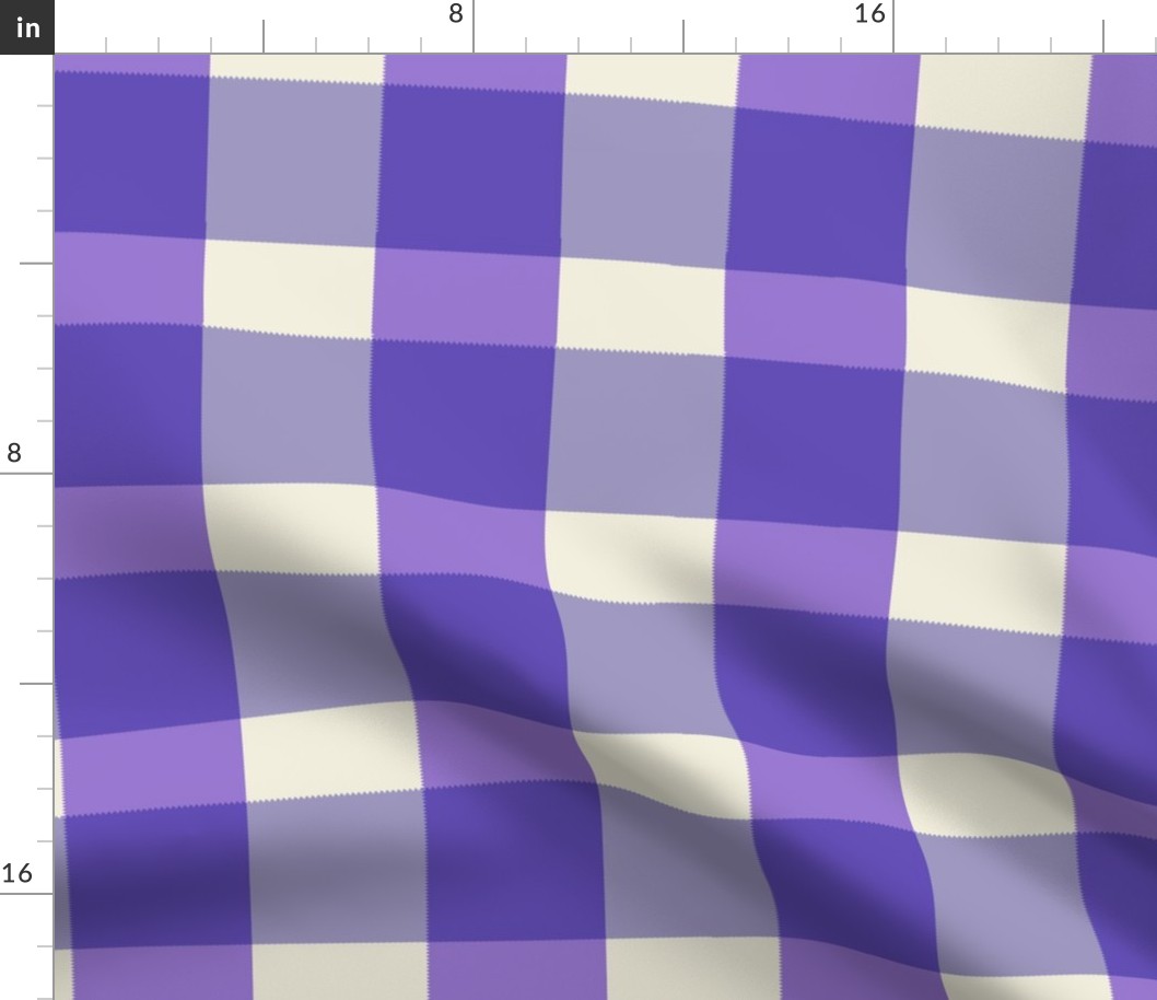 Large Checkerboard, Gingham plaid in Light Lilac and Lavender