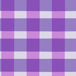 Large Checkerboard, Gingham plaid in Magenta and Lavender