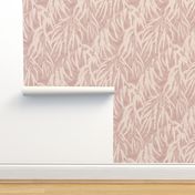 abstract leaves - dusty rose - large
