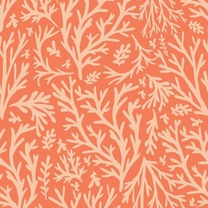 Medium Summer Coral Intricate Non-Directional Pattern in Coral Pink
