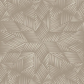 Varied Line Geo Star _ Creamy White_ Khaki Brown _ Geometric