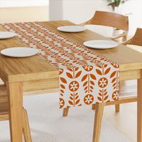 Scandinavian Retro Flowers Orange Large