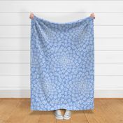 Succulent Doodle Mandala Print - Baby Blue - Large Scale