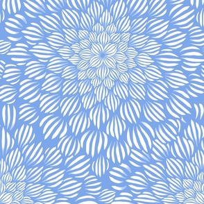 Succulent Doodle Mandala Print - Baby Blue - Medium Scale