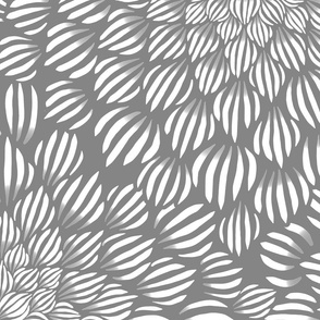 Succulent Doodle Mandala Print - Soft Grey - Large Scale