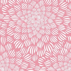 Succulent Doodle Mandala Print - Pink Lace - Medium Scale