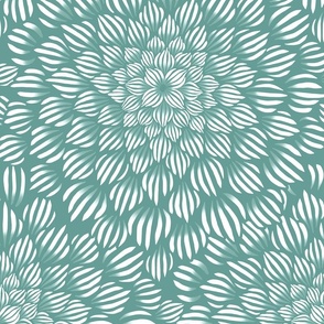 Succulent Doodle Mandala Print - Sage Blue - Medium Scale