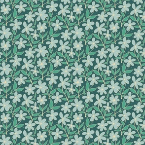 Pretty Floral in Calming Green