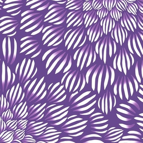 Succulent Doodle Mandala Print - Solid Purple - Large Scale