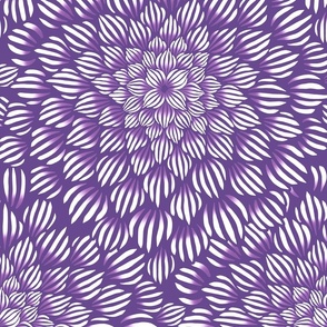 Succulent Doodle Mandala Print - Solid Purple - Medium Scale