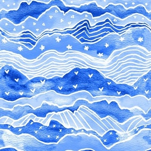 Dolly Mountains in Blue - Medium Scale