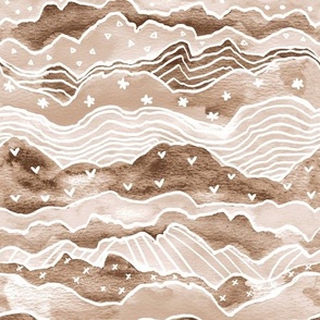 Dolly Mountains in Brown - Medium Scale 