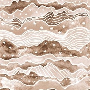 Dolly Mountains in Brown - Small Scale 
