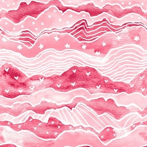 Dolly Mountains in Pink - Medium Scale 