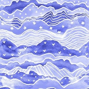 Dolly Mountains in Purple - Small Scale 