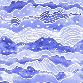 Dolly Mountains in Purple - Medium Scale 