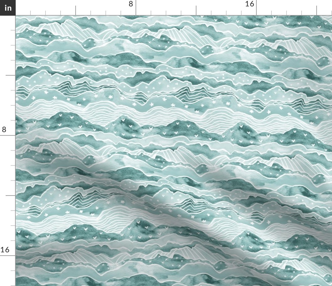 Dolly Mountains in Sage - Small Scale 