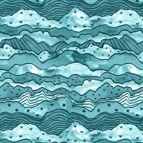 Dolly Mountains in Turquoise - Tiny Scale 