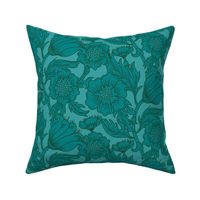 Teal Floral Flourish