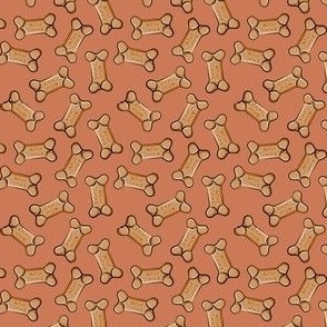 (extra small scale) dog bones - dog treats - terracotta red - LAD23