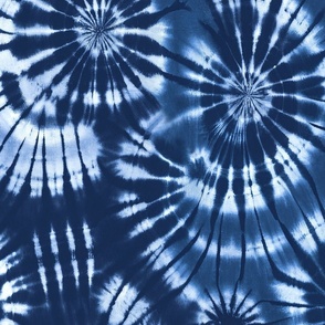 Fashionable Indigo Blue Tie Dye Retro Pattern
