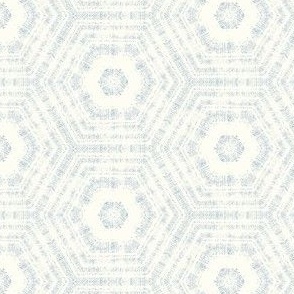 small textured abstract hexagon tessellation // chambray blue on cream