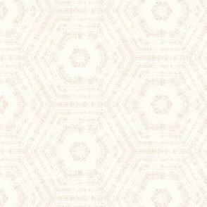 small textured abstract hexagon tessellation // oat on cream