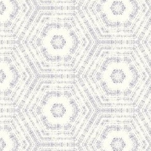 small textured abstract hexagon tessellation // wisteria purple on cream