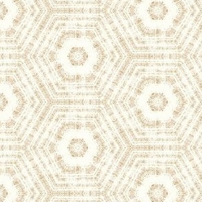 small textured abstract hexagon tessellation // mustard on cream