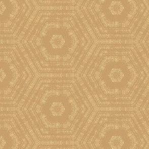 small textured abstract hexagon tessellation // mustard ochre tone on tone