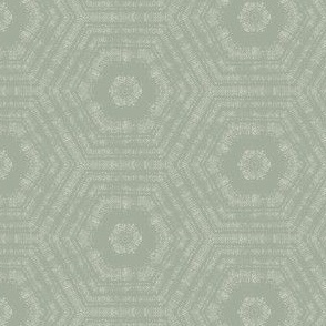 small textured abstract hexagon tessellation // sage tone on tone