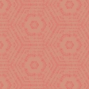 small textured abstract hexagon tessellation // raspberry tone on tone