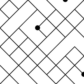 Stripes checks and tetris - white grid