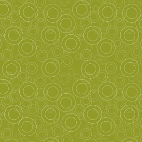 Geometric White Circles on lime-Green background, modern table runner tablecloth napkin placemat dining pillow duvet cover throw blanket curtain drape upholstery cushion duvet cover wallpaper fabric living decor clothing shirt Fabric home decor kids by ar