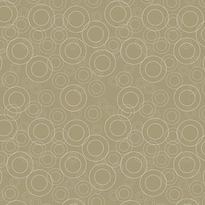 Geometric White Circles on yellow-Green background, modern, abstract 