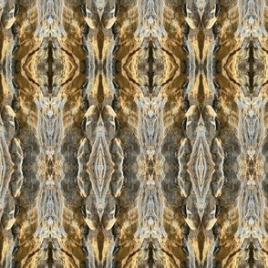 Ghostly whispy shining mirrored rock stripes 6”” repeat neutral and gold hues