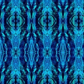 Ghostly whispy shining mirrored rock stripes 6” repeat dark blue and turquoise  hues