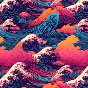 Otherworldly Waves Seamless Pattern